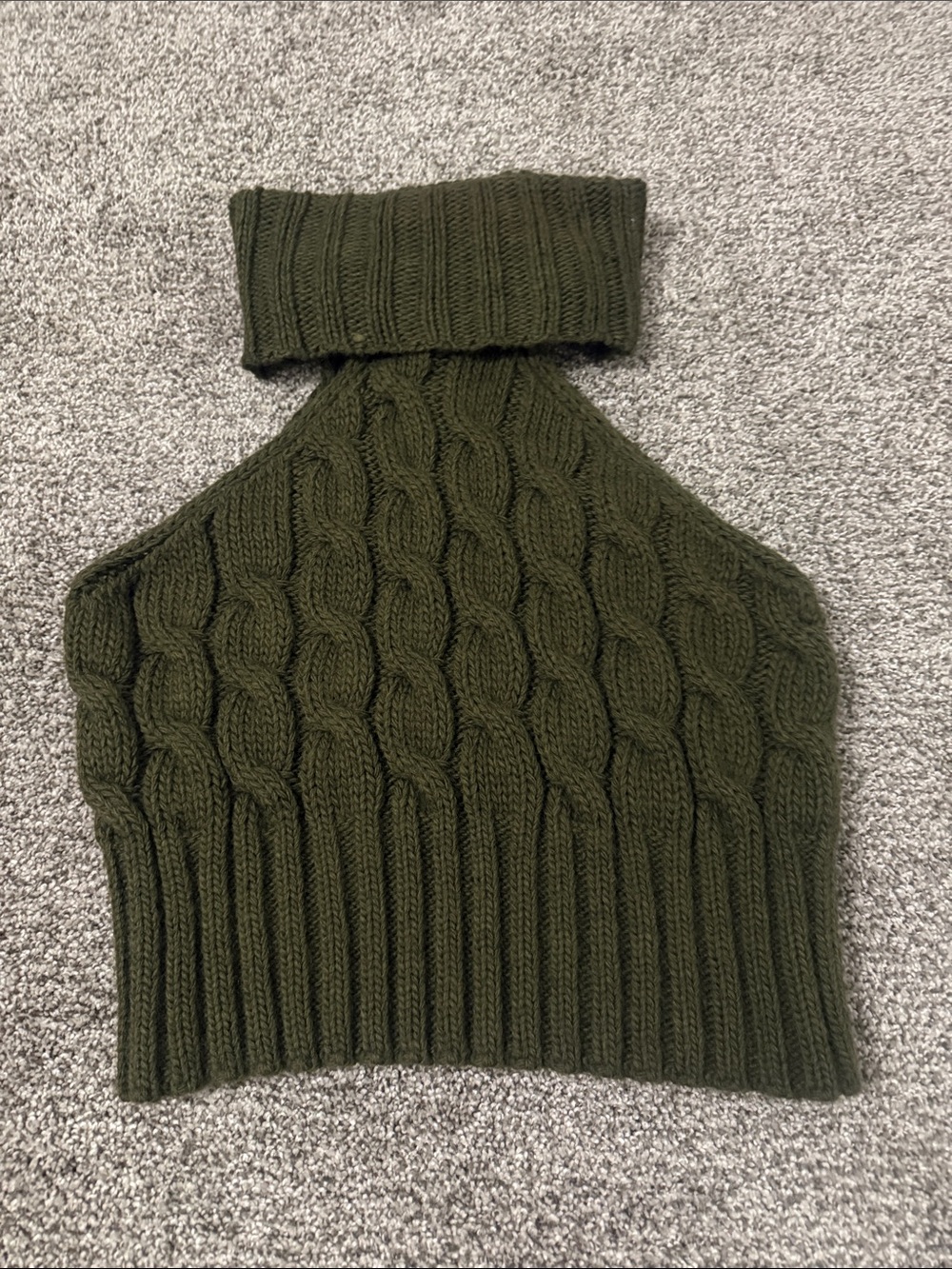Nasty Gal Olive Cable-Knit Sleeveless Turtleneck